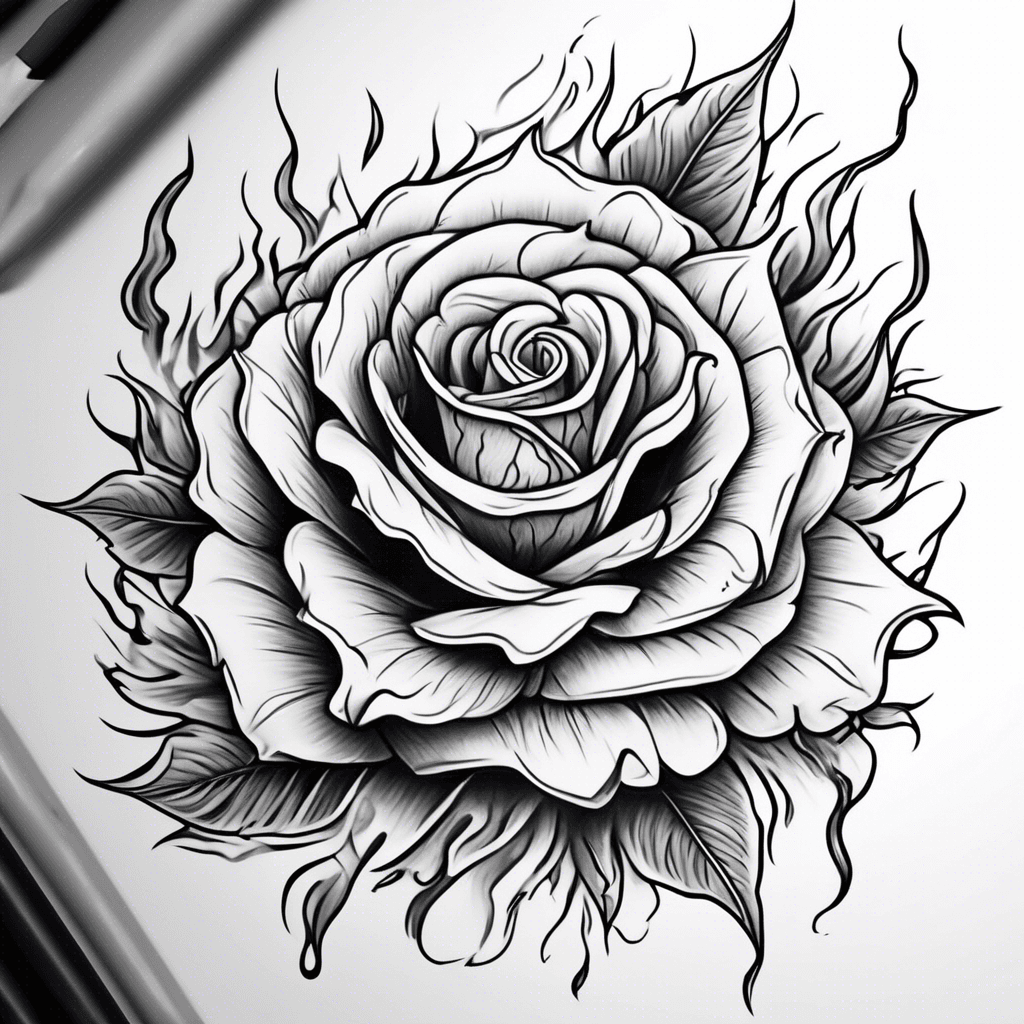 Black & gray tattoo concept generated with AI