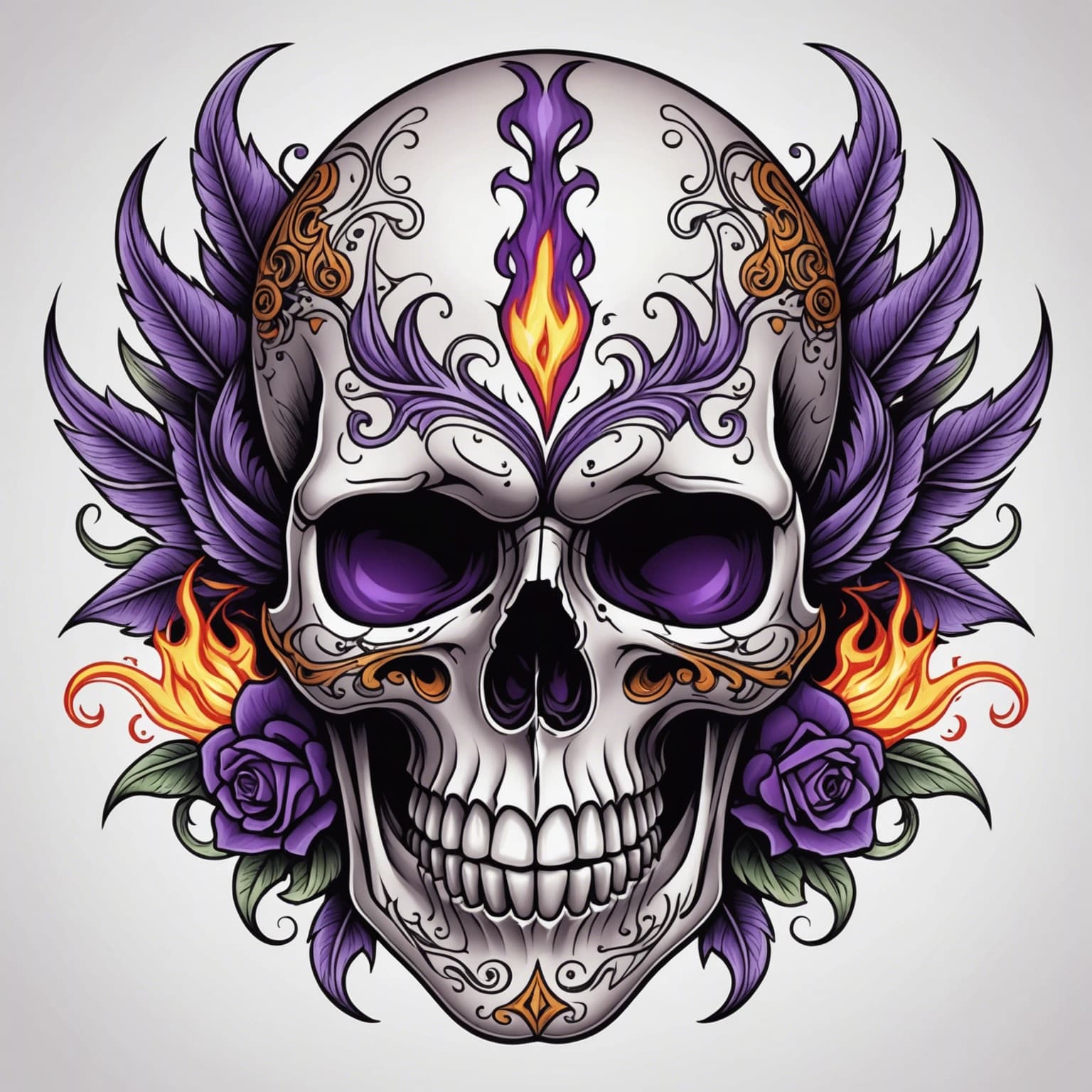 Neo-traditional tattoo concept generated with AI