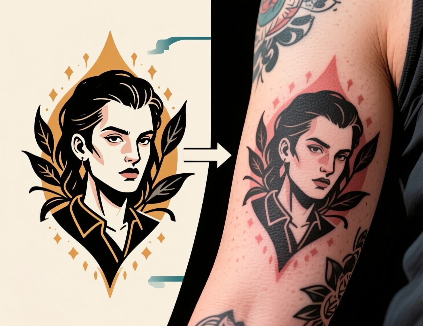 Vector art to tattoo conversion
