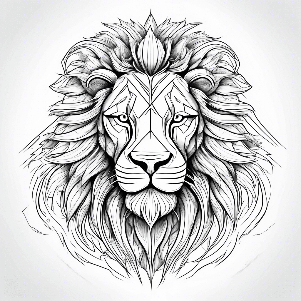 linear lion tatto 
