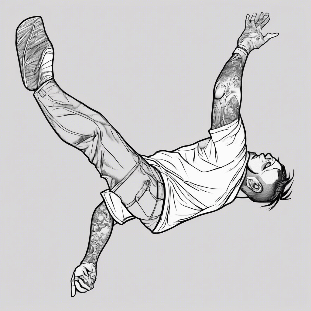 a man falling down