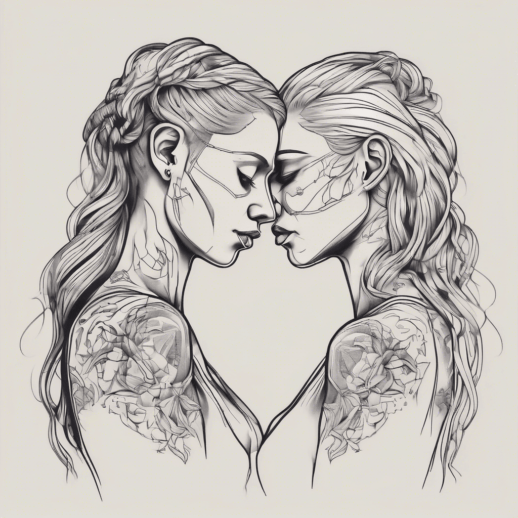 Two people outline