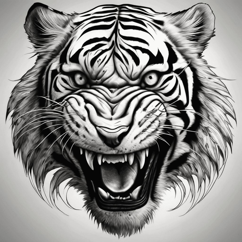 Attacking tiger