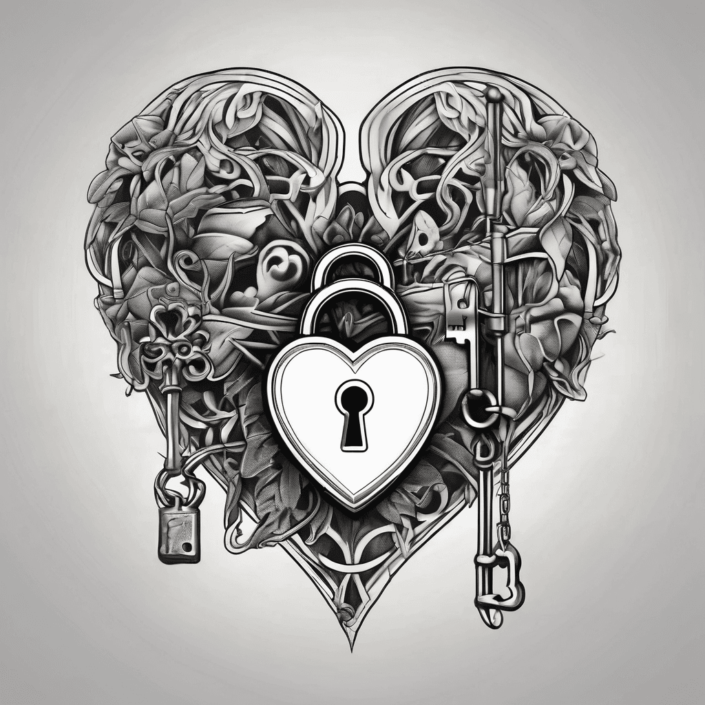 Heart lock and key