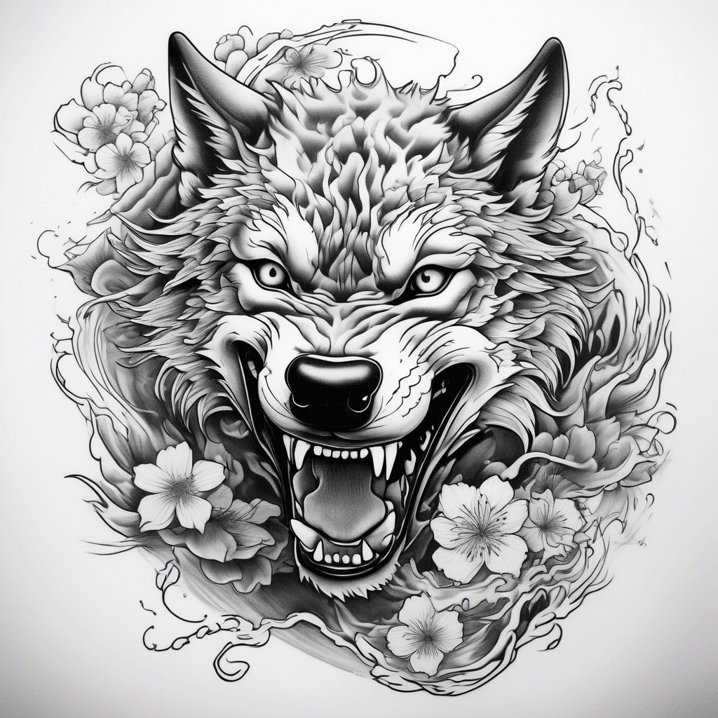 full leaping wolf 
