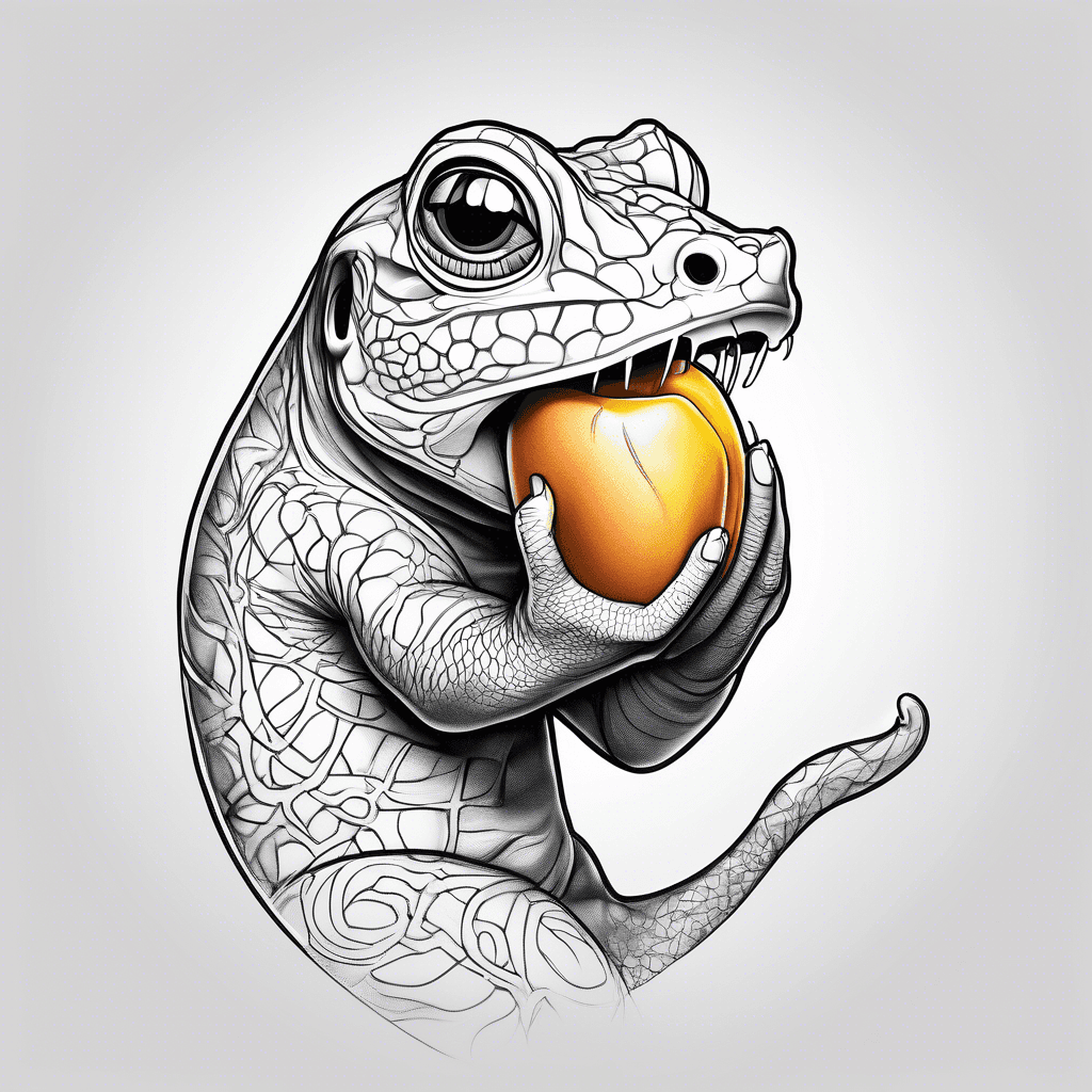 geko eating mango