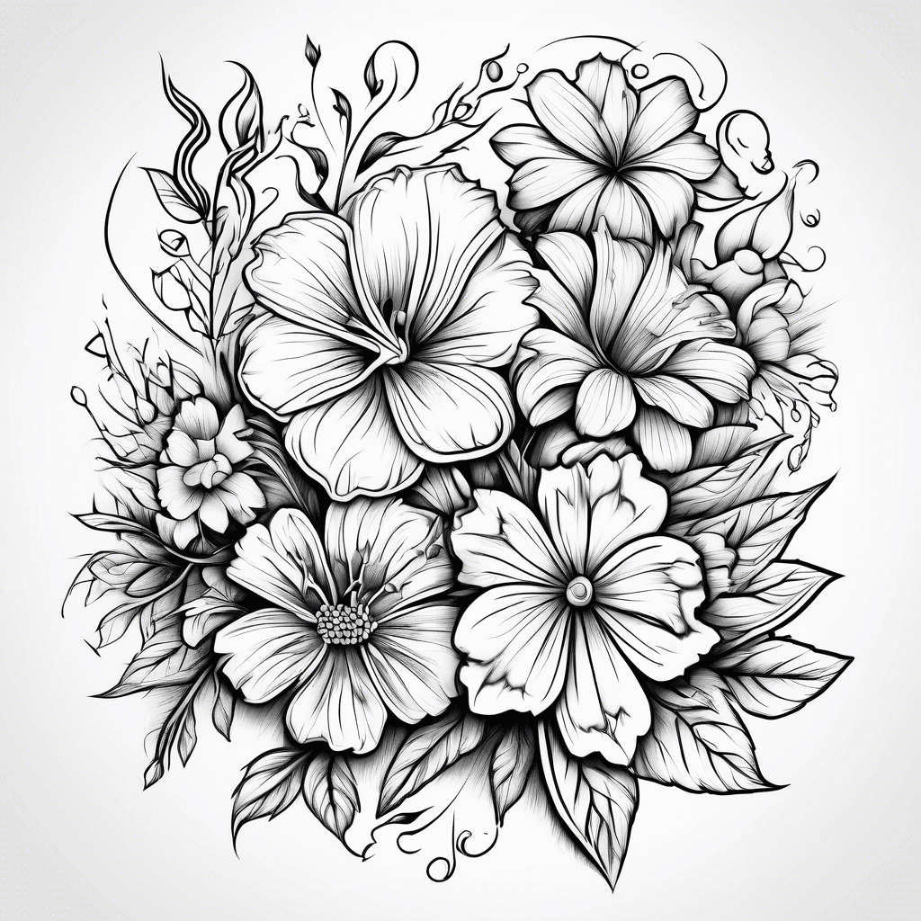 Initials with flowers