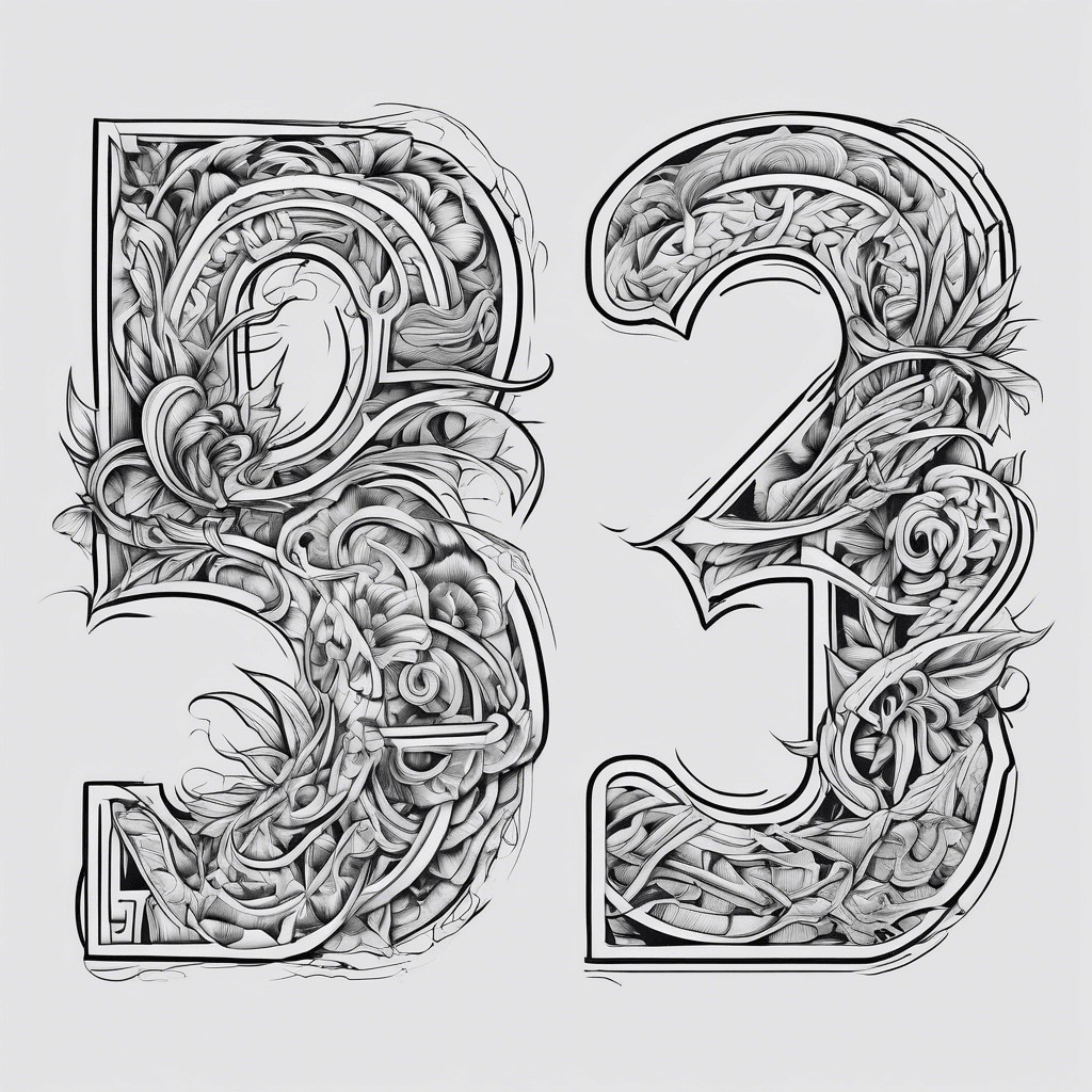 Number tattoo with 23 and 32