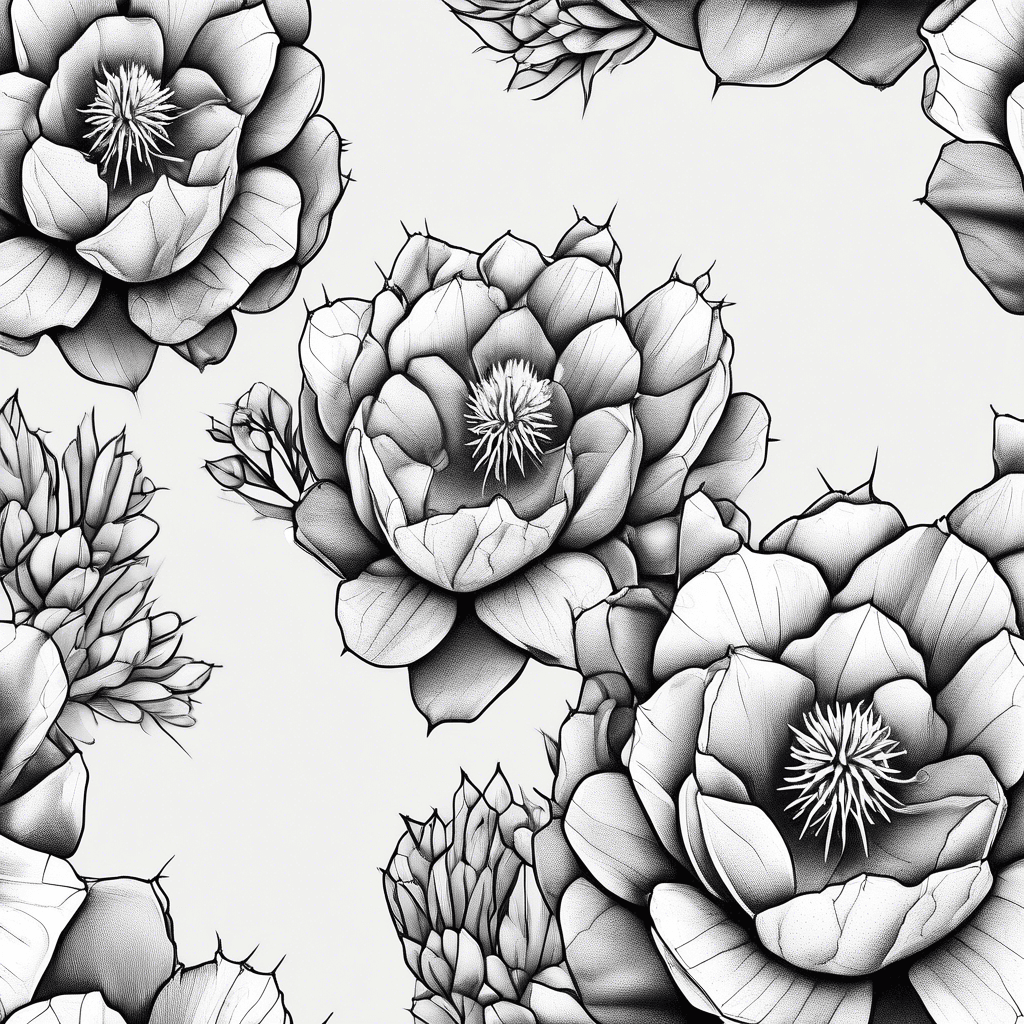 Prickly pear flowers cactus