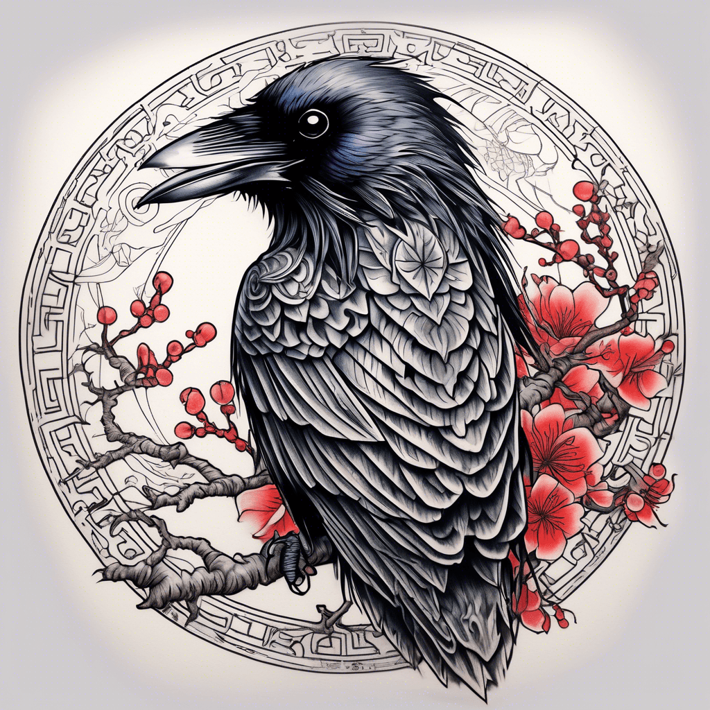 raven with vegvisir
