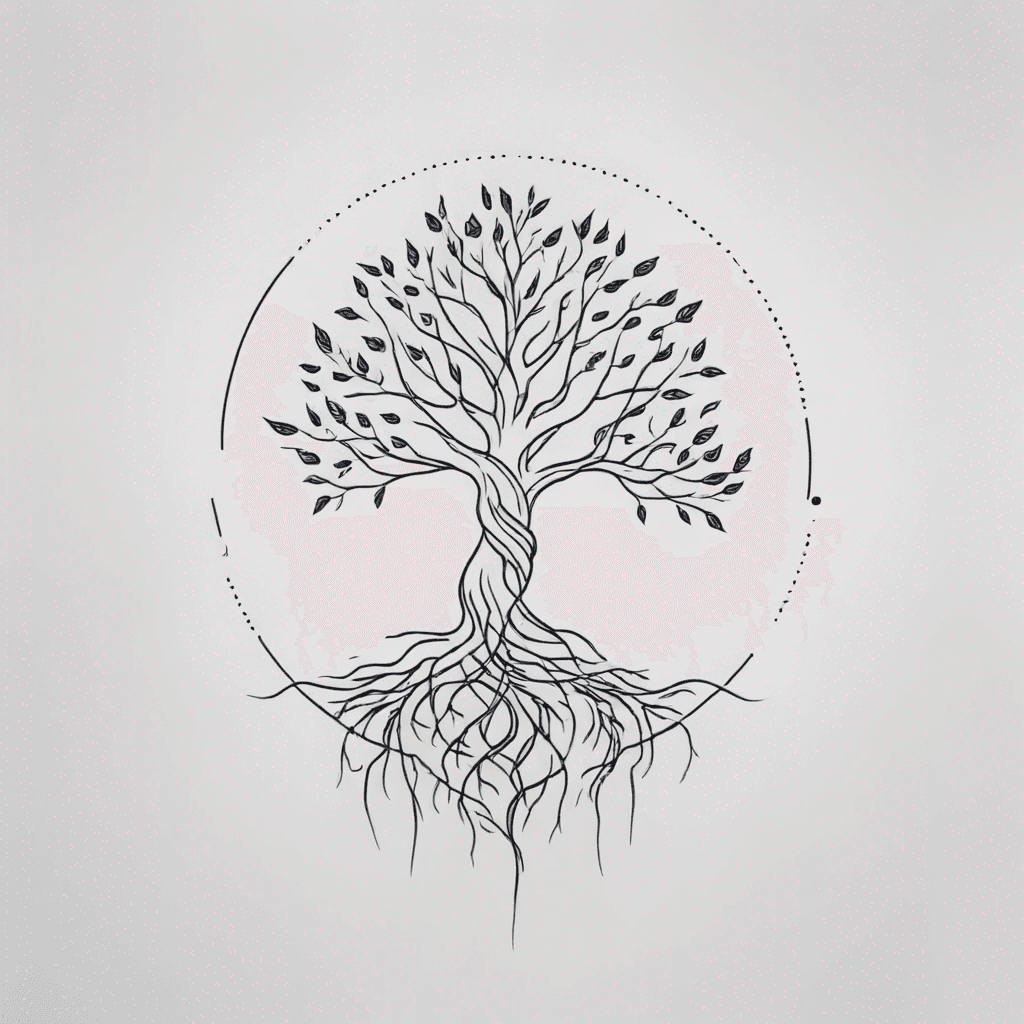 large tree with roots