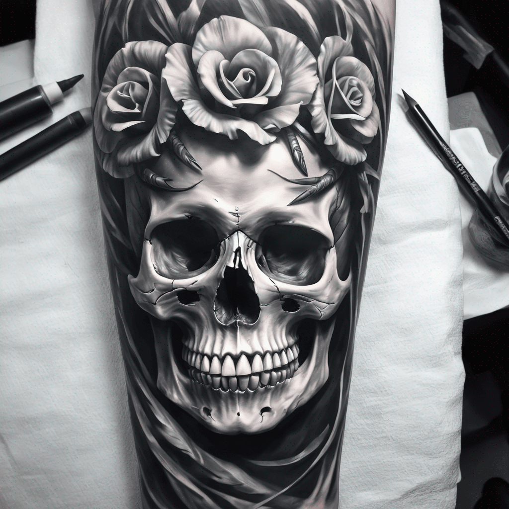 skull with skin