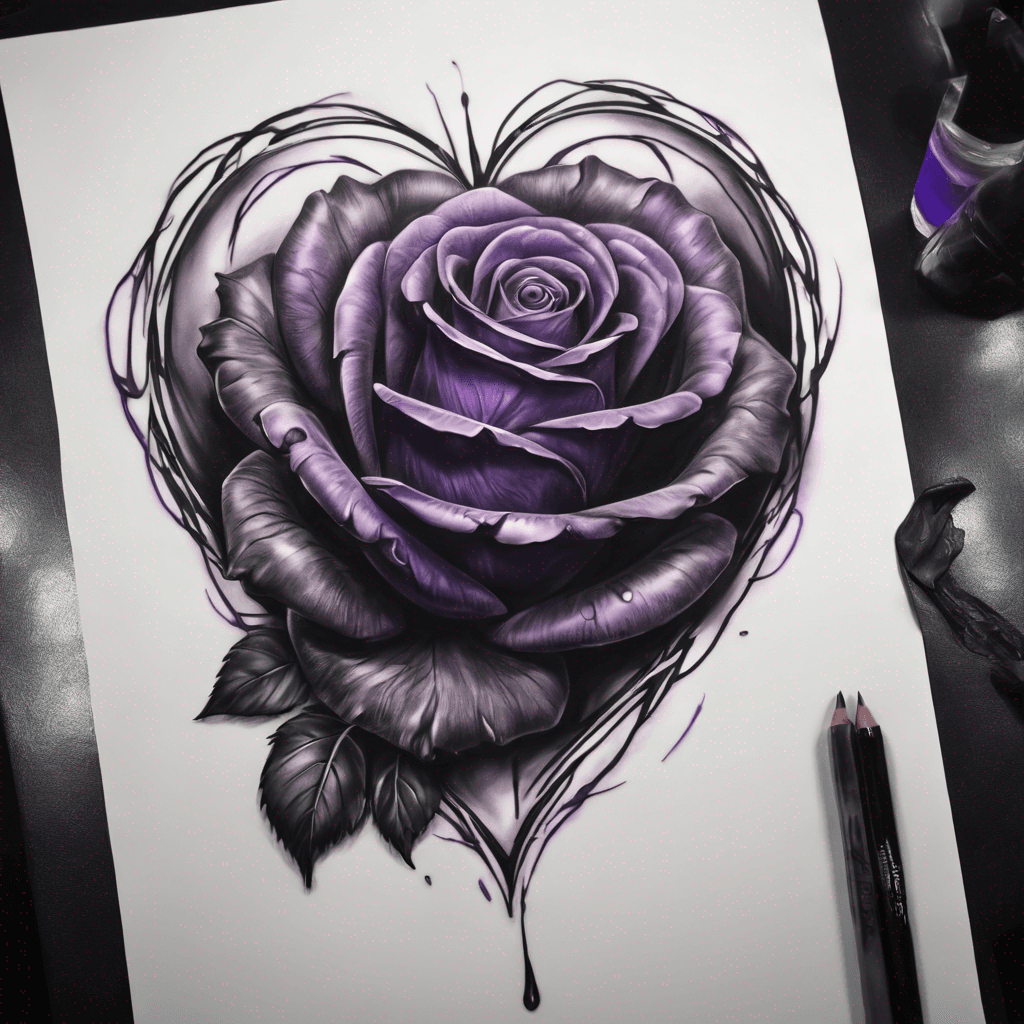 Black rose purple heart
