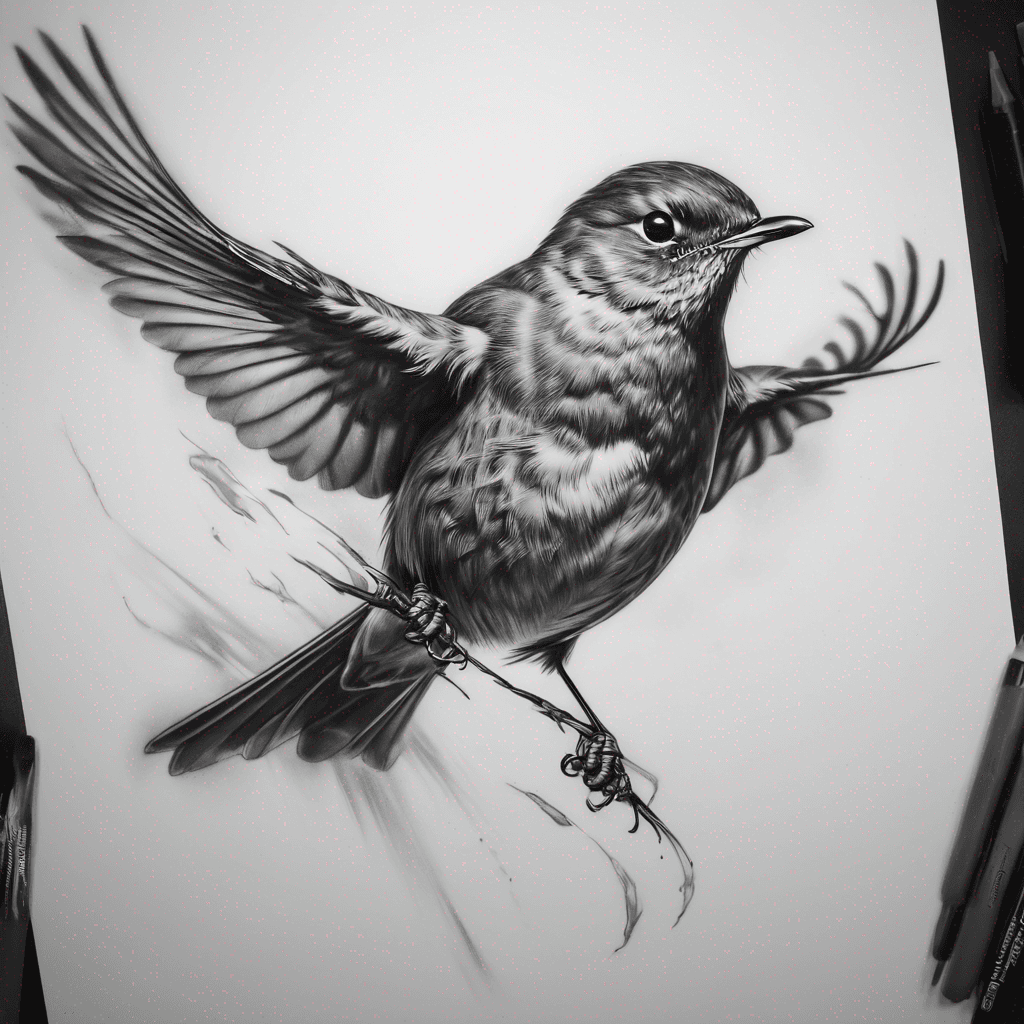 Robin swooping down