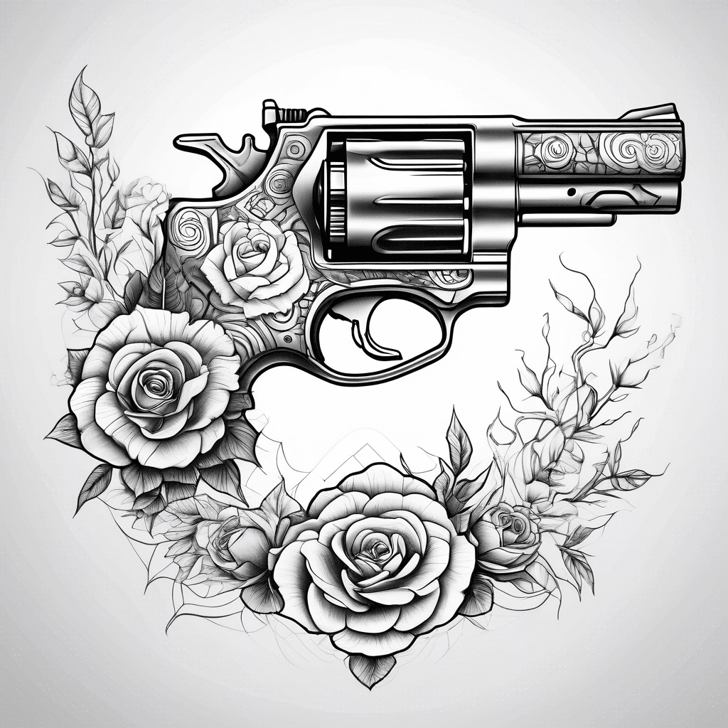 gun with roses