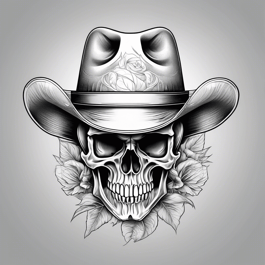 Skull with cowboy hat