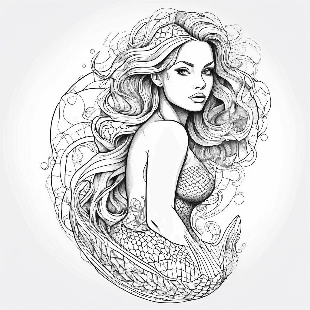 A mermaid full body pose