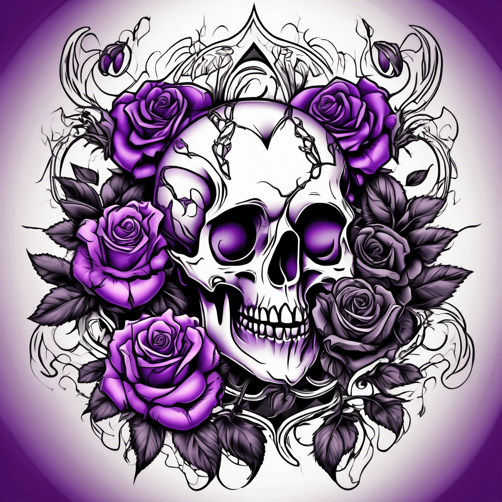 Purple heart black roses