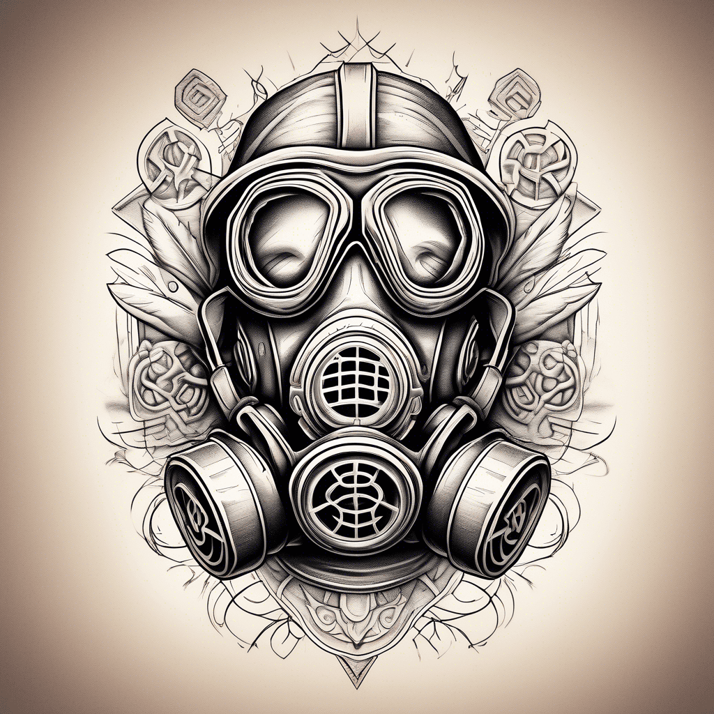 Gas mask petroglyph style