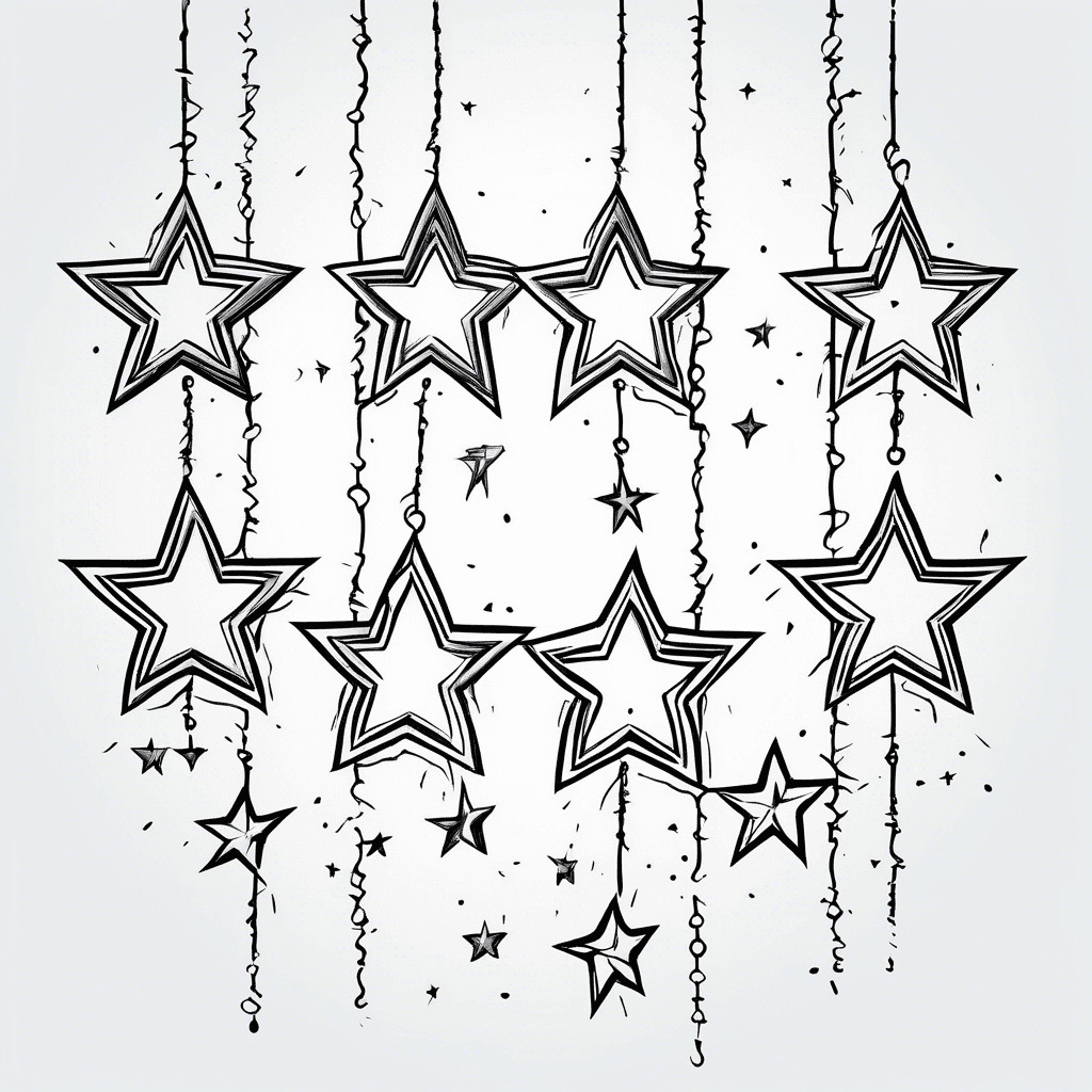 Five stars hanging 