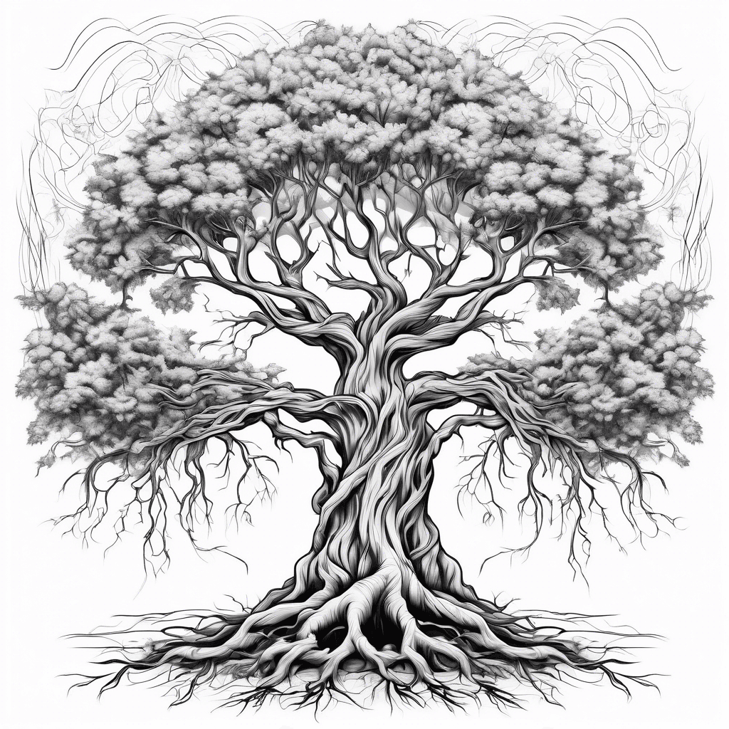 large tree with roots