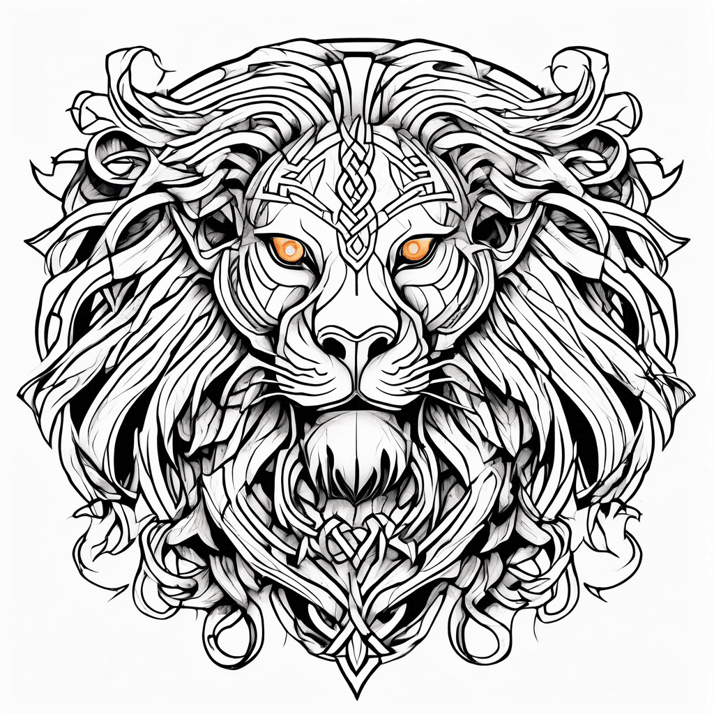 Minimalist Celtic lion