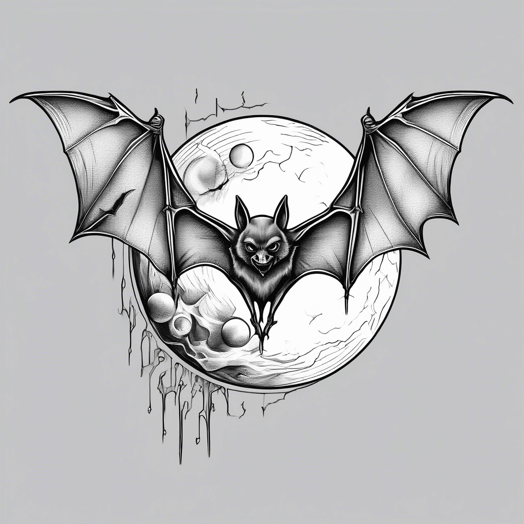 Bat and moon