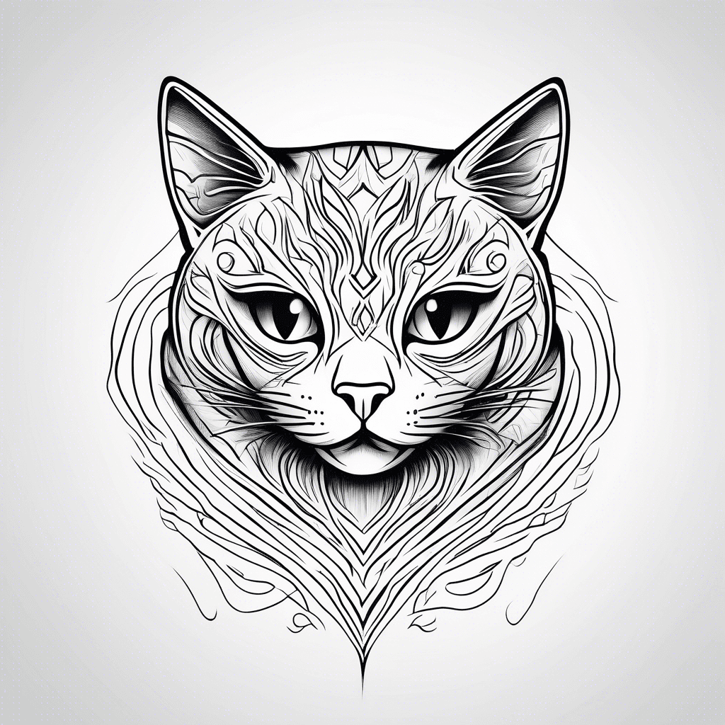 simple black cat face