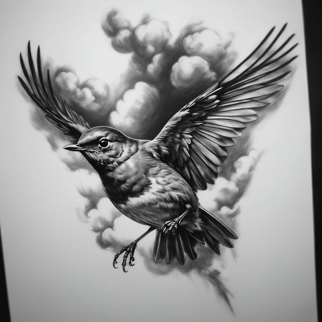 Robin flying to the left 