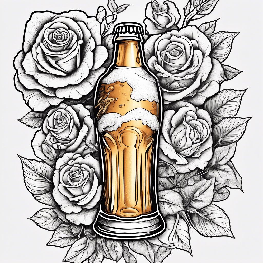 Beer with roses