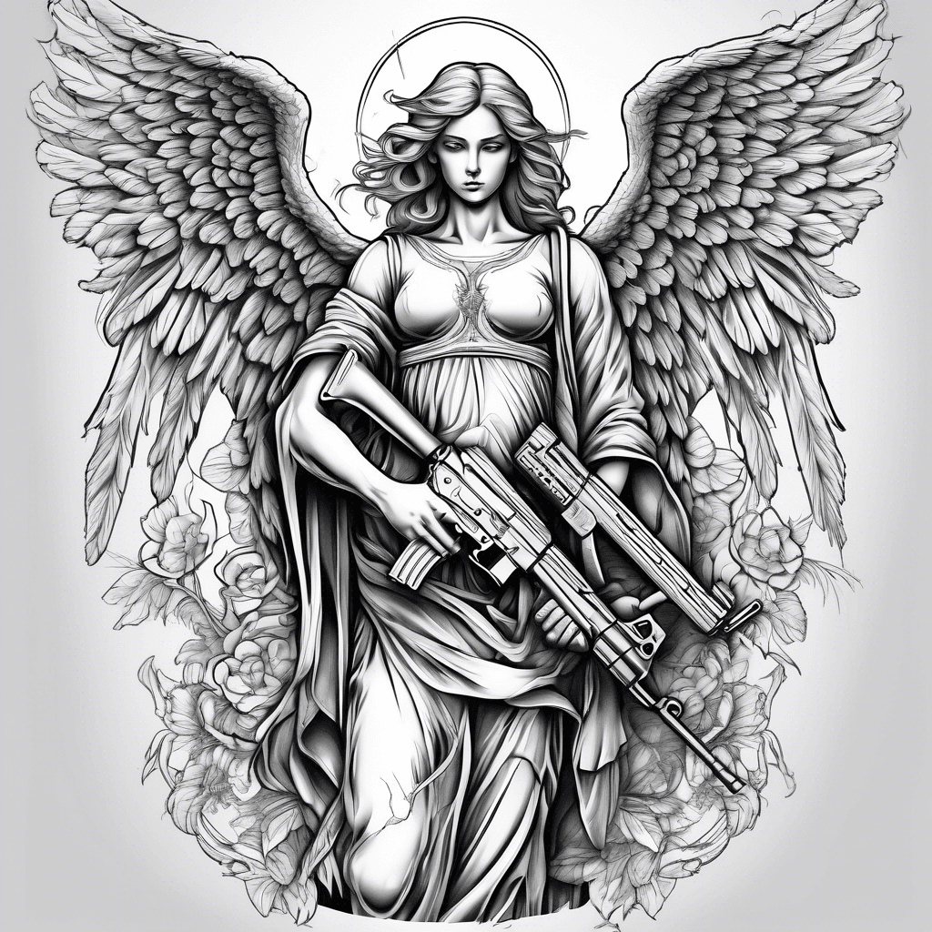 Angel holding a ak47 