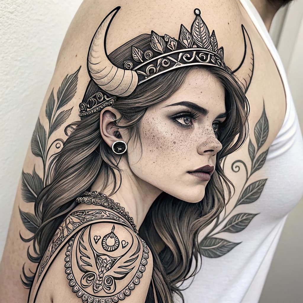 taurus woman portrait tiara