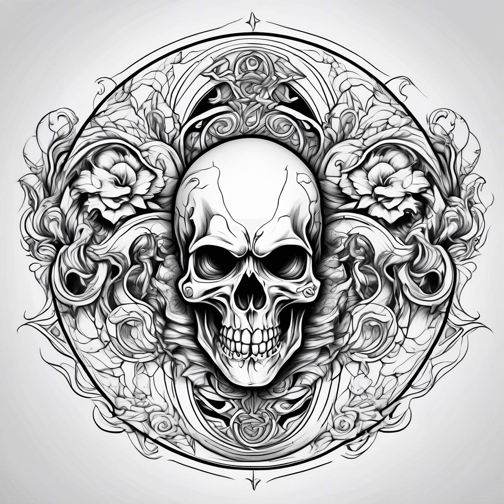 Yin yang skull logo design