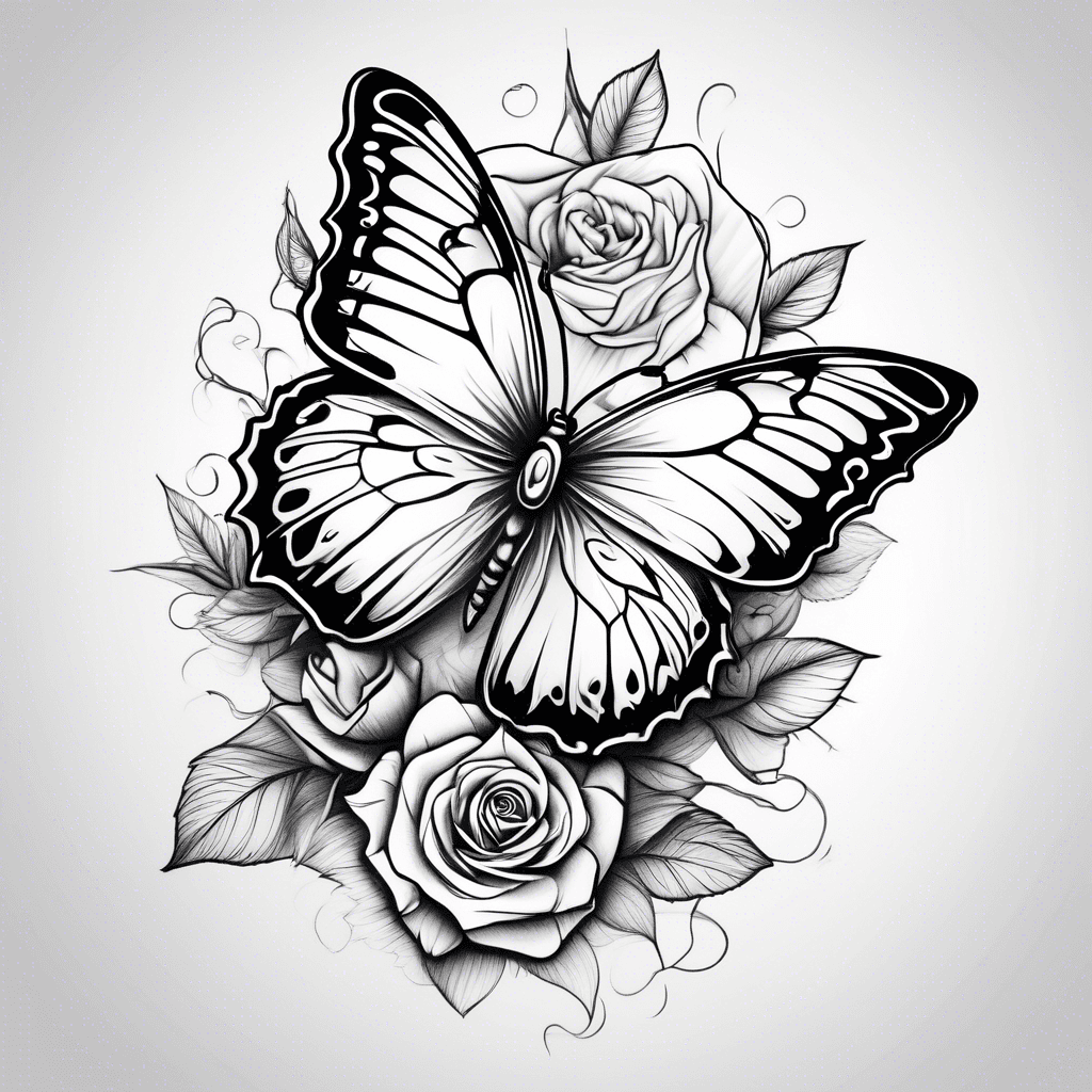 Butterfly roses sleeve men