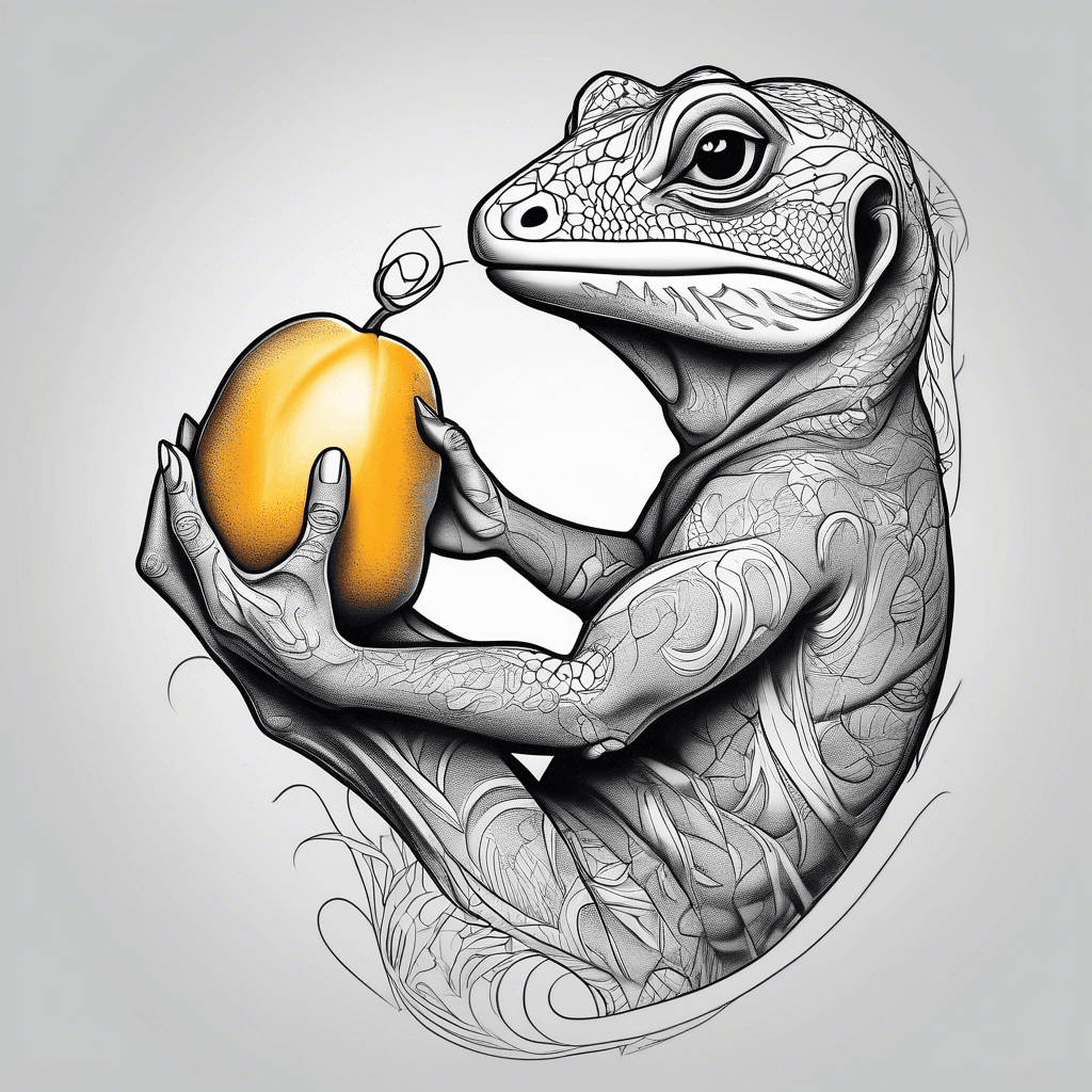 geko eating mango