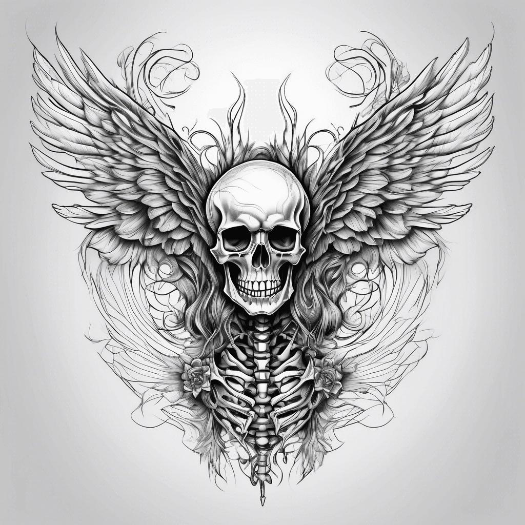 Skeleton with wings