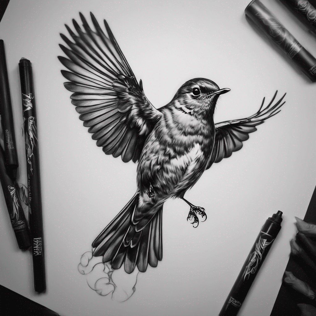 Robin flying 