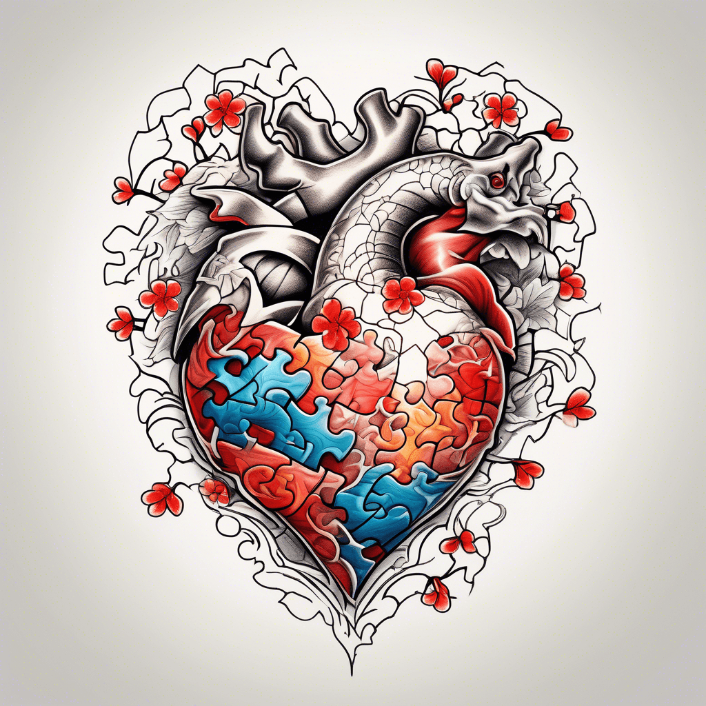 heart made of puzzle pieces