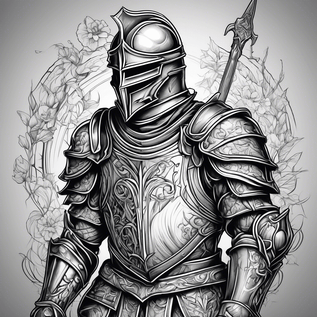 Dark tattoo of a knight
