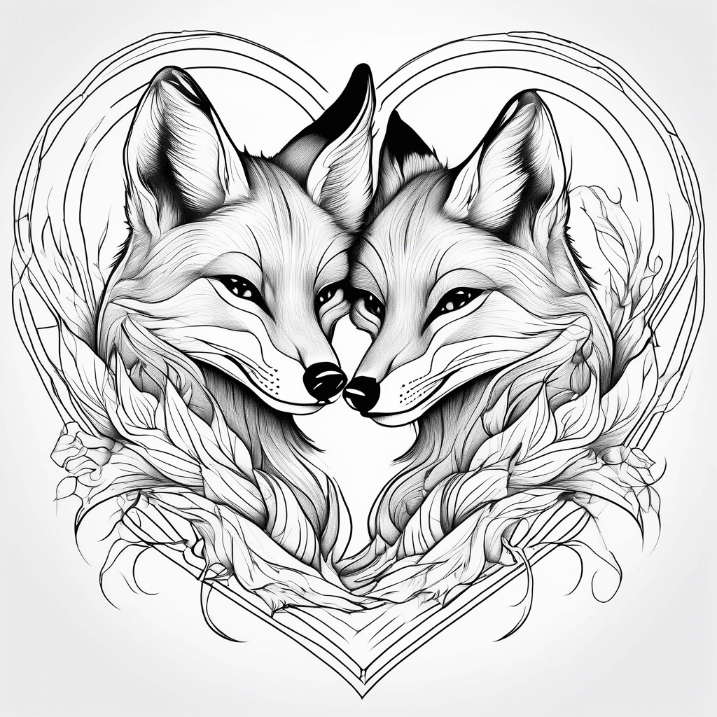 two foxes in love