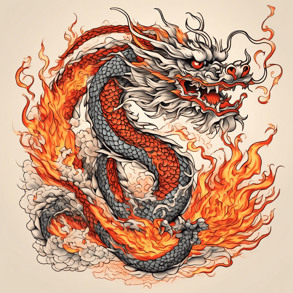 A CHINESE DRAGON ON FIRE
