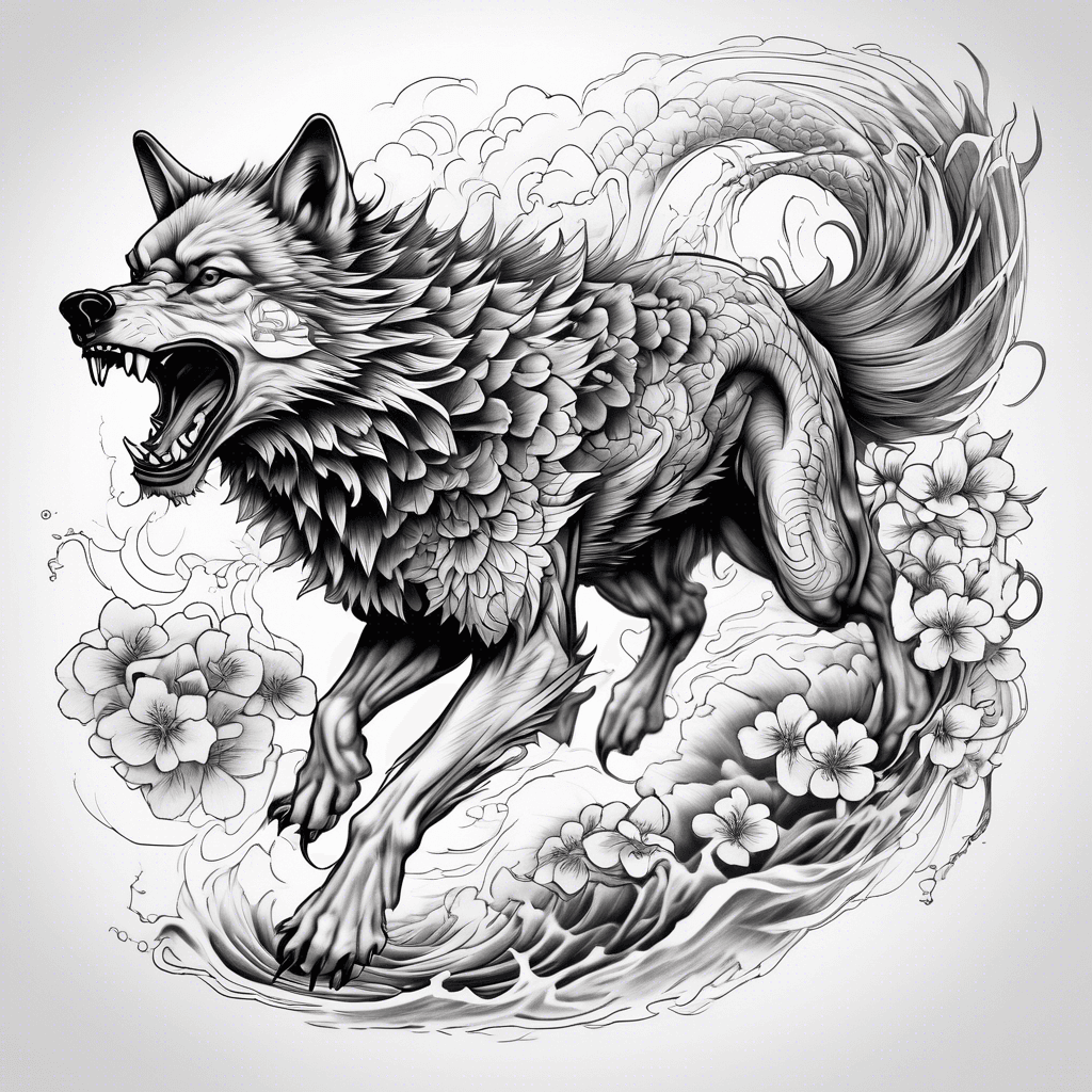 full running wolf