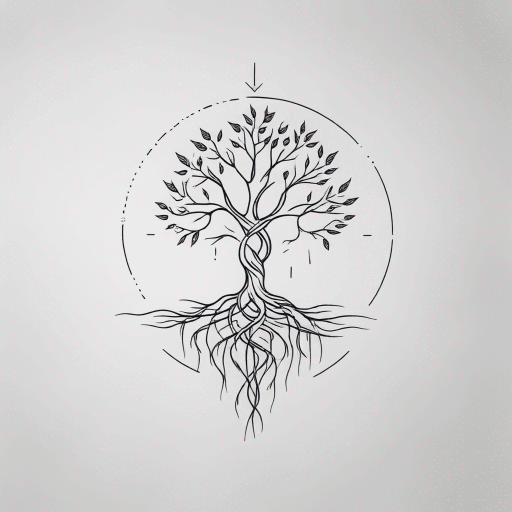 large tree with roots
