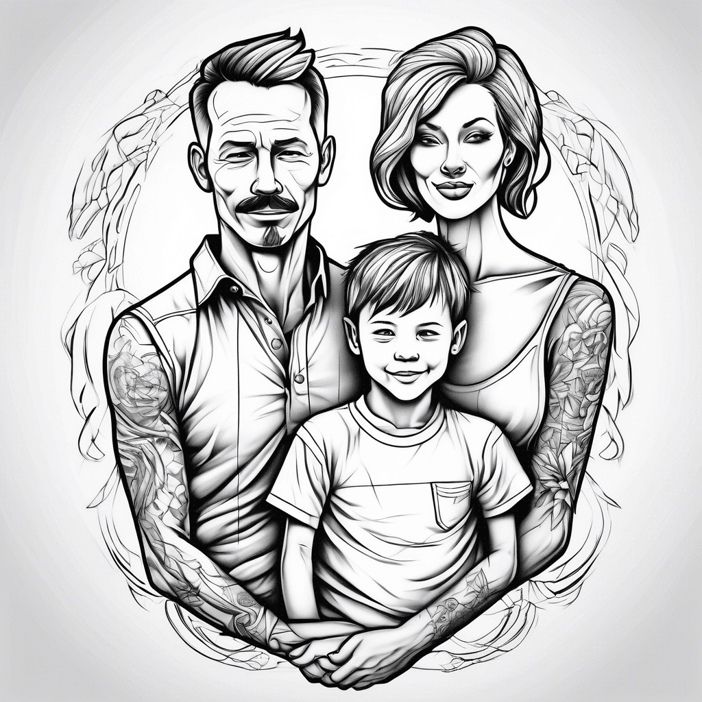 Dad mom and 2 sons