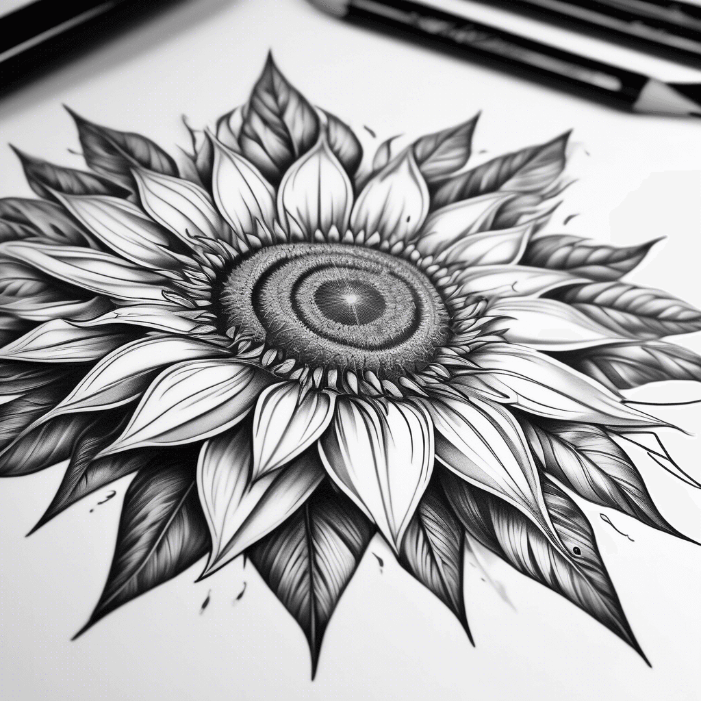 compass rose on a sunflower