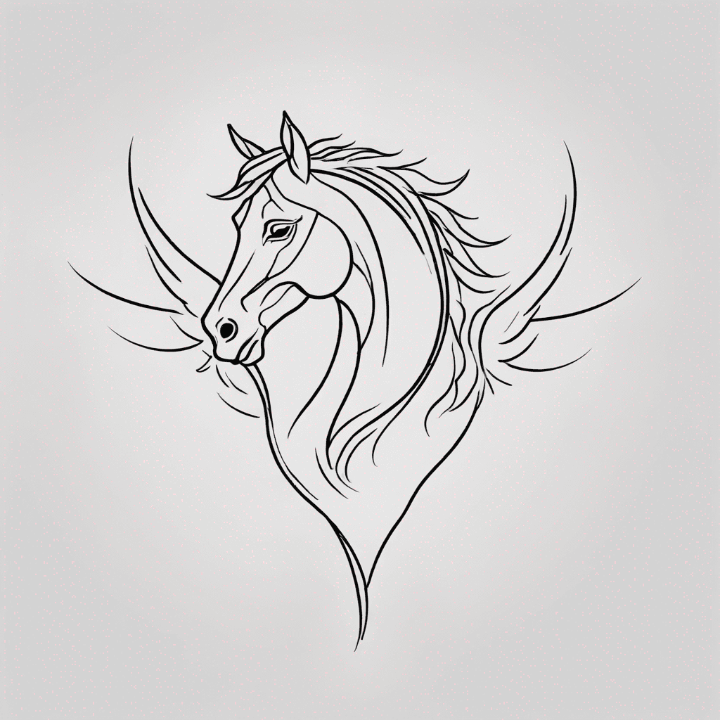 Horse head with wings