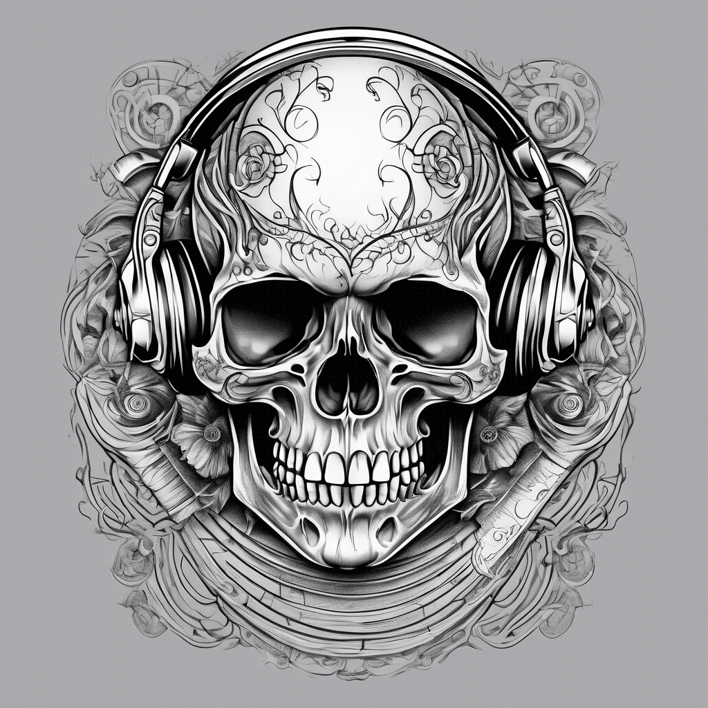 skull with bass clef