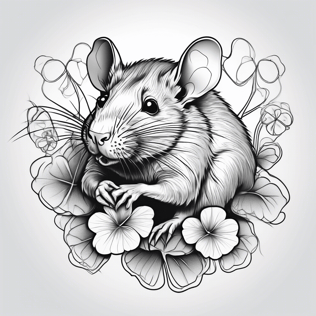 Rat with four leaf clover