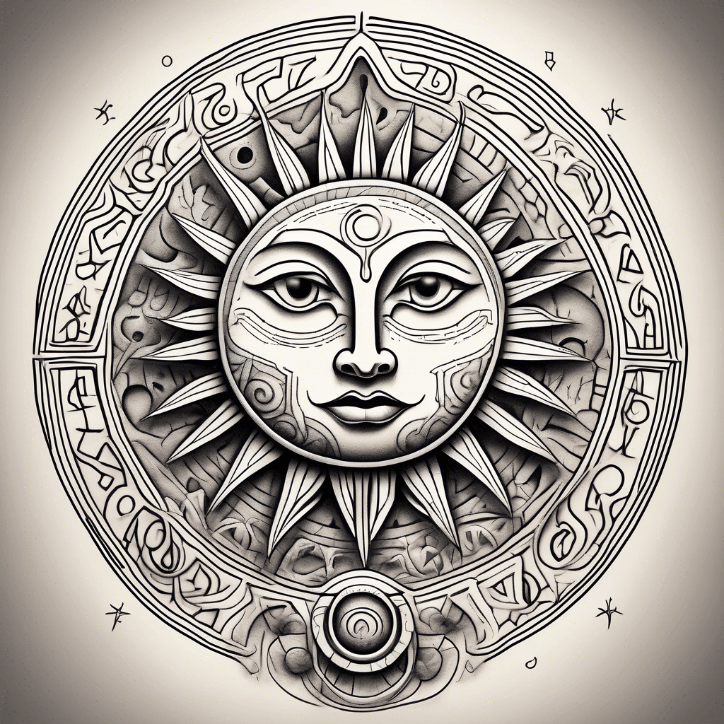 Petroglyph sun and moon