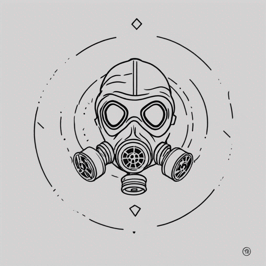 Gas mask in a spiral